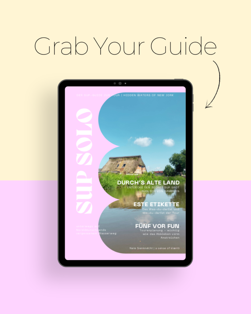 ipad showing the SUP SOLO guide for the SUP tour altes land